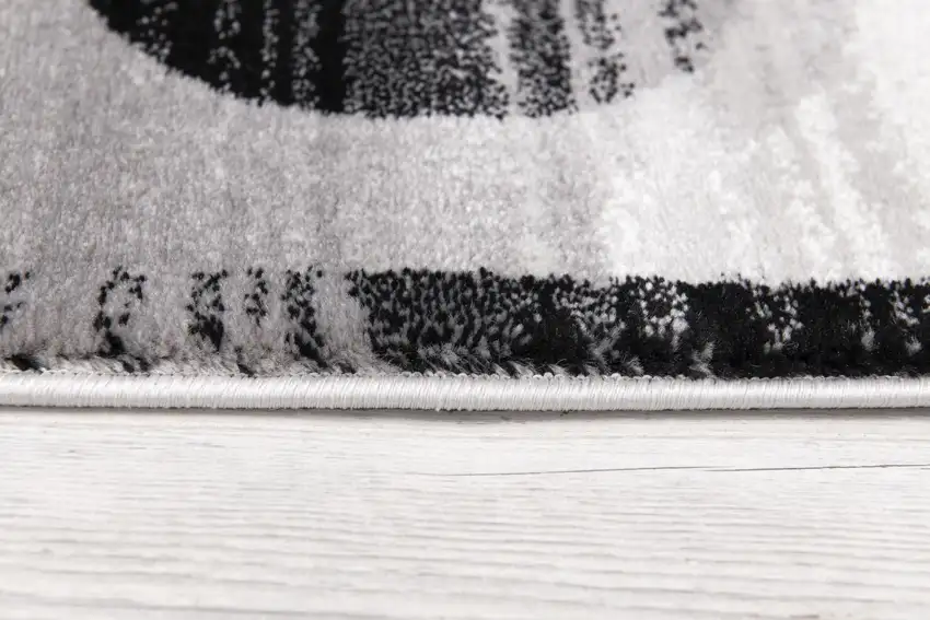 10' Gray Abstract Power Loom Runner Rug Photo 6