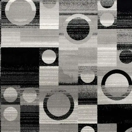 10' Gray Abstract Power Loom Runner Rug Photo 7