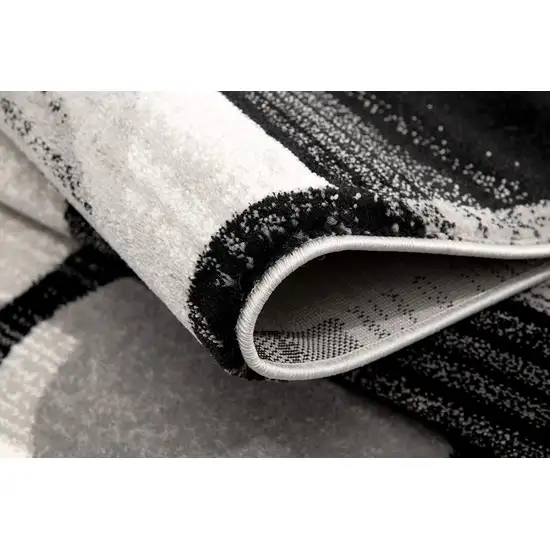 15' Gray Abstract Dhurrie Runner Rug Photo 6