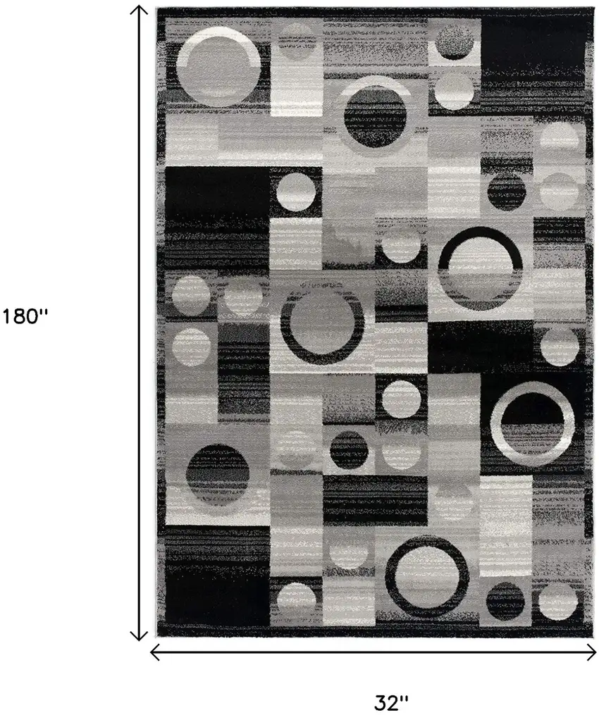 15' Gray Abstract Dhurrie Runner Rug Photo 7