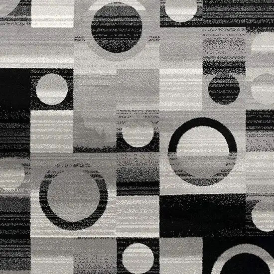 15' Gray Abstract Dhurrie Runner Rug Photo 8