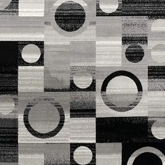 20' Gray Abstract Dhurrie Runner Rug Photo 4