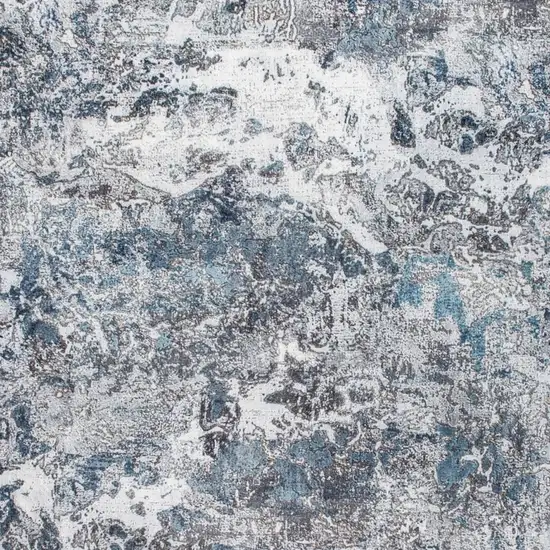 Blue and Gray Abstract Area Rug Photo 7