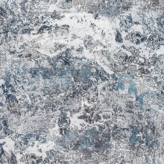 Blue and Gray Abstract Area Rug Photo 9