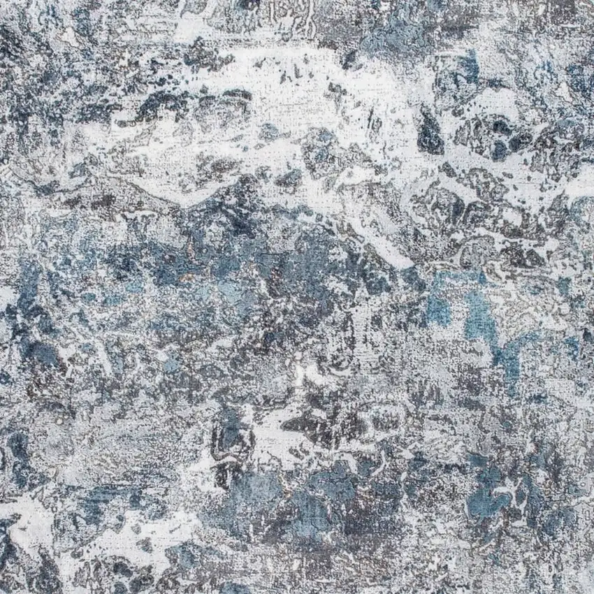 Blue and Gray Abstract Area Rug Photo 9