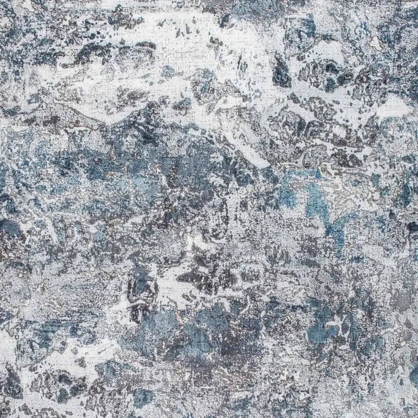 Blue and Gray Abstract Area Rug Photo 7