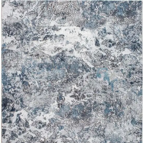 Blue and Gray Abstract Area Rug Photo 3