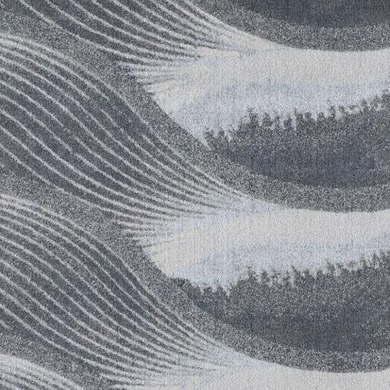 Blue and Gray Abstract Area Rug Photo 4