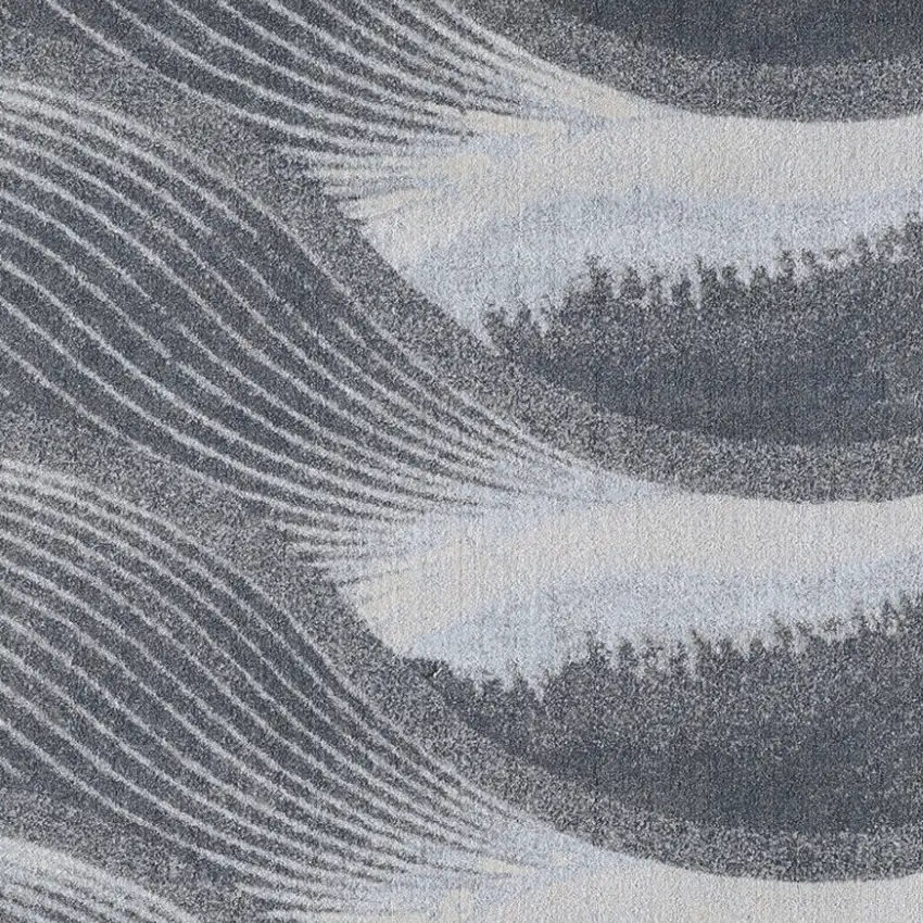 Blue and Gray Abstract Area Rug Photo 4