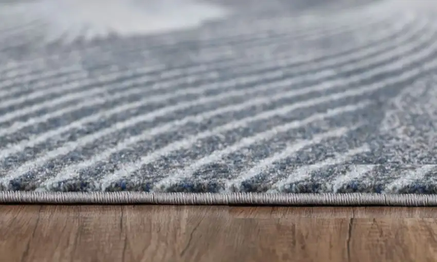 Gray Blue Abstract Waves Modern Area Rug Photo 6