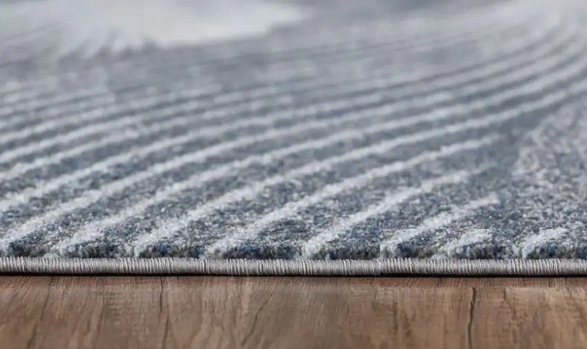 Gray Blue Abstract Waves Modern Area Rug Photo 6
