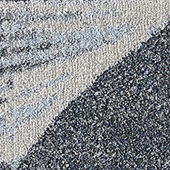 Blue and Gray Abstract Area Rug Photo 9