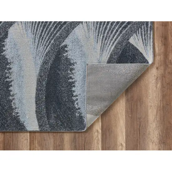 Blue and Gray Abstract Area Rug Photo 6