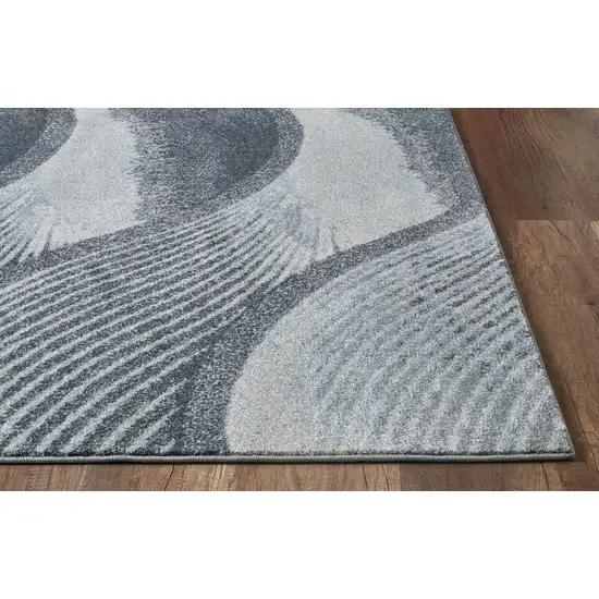 Blue and Gray Abstract Area Rug Photo 5