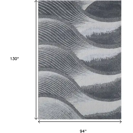 Blue and Gray Abstract Area Rug Photo 8