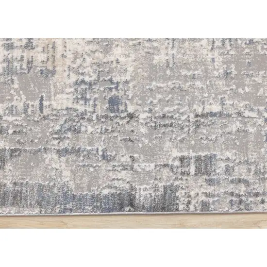 Gray Blue And Beige Abstract Area Rug Photo 9