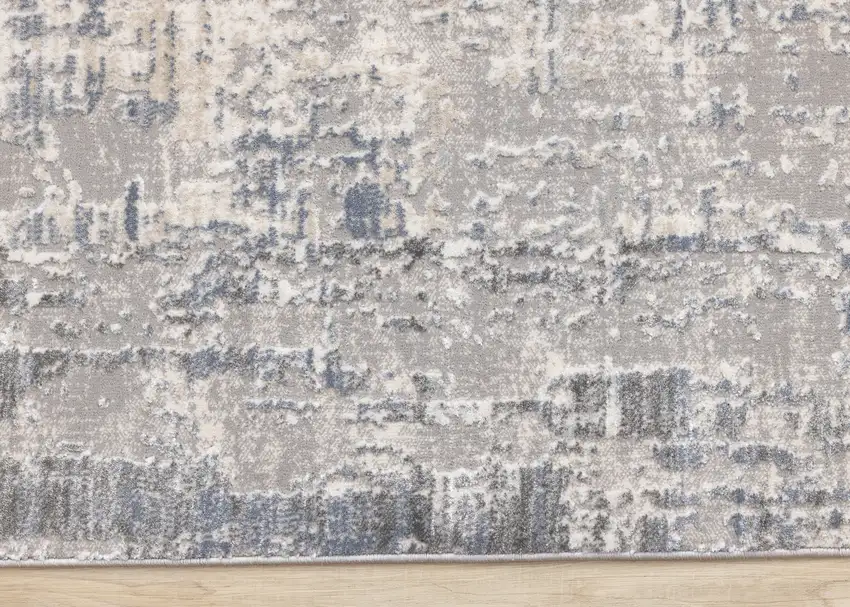 Gray Blue And Beige Abstract Area Rug Photo 9