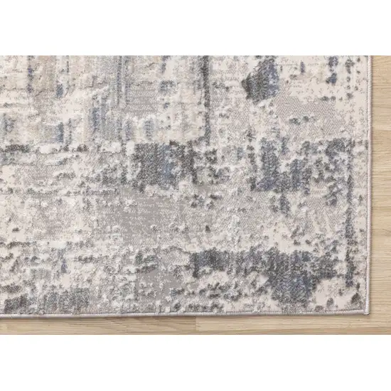 Gray Blue And Beige Abstract Area Rug Photo 7