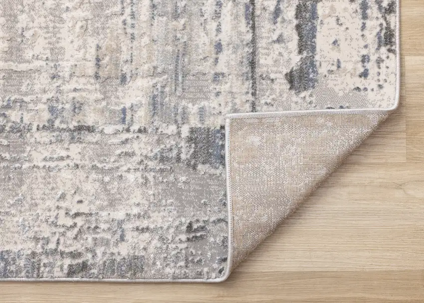Gray Blue And Beige Abstract Area Rug Photo 8