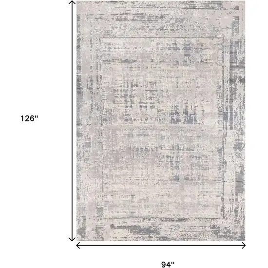 Gray Blue And Beige Abstract Area Rug Photo 3