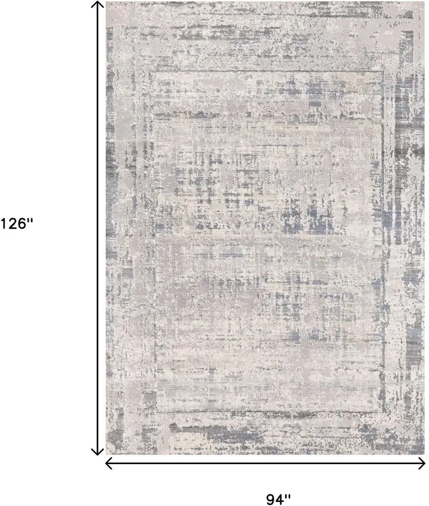 Gray Blue And Beige Abstract Area Rug Photo 3