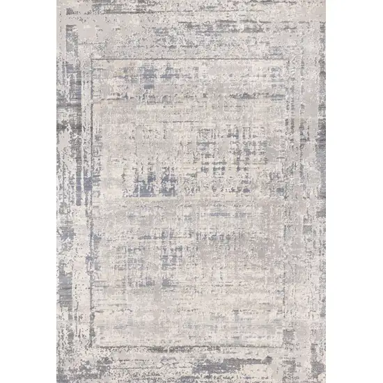 Gray Blue And Beige Abstract Area Rug Photo 5