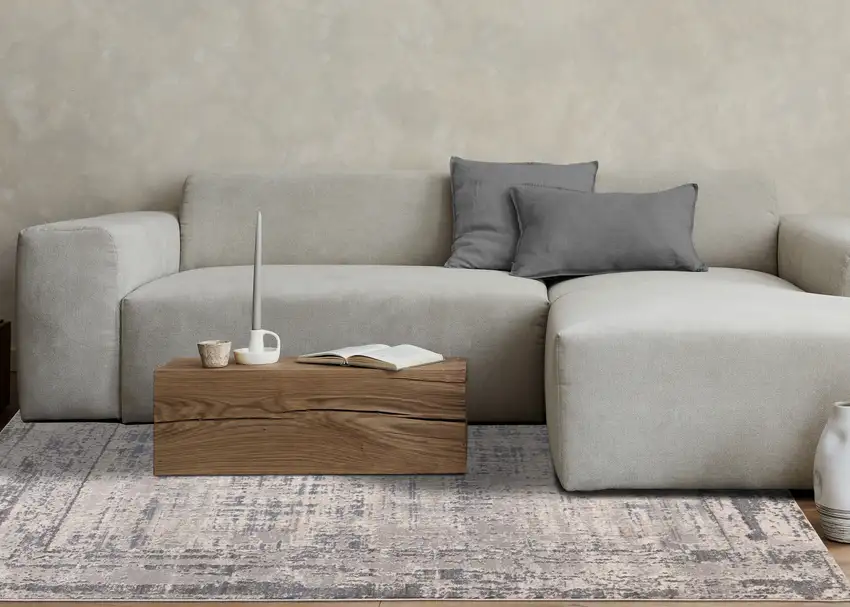 Gray Blue And Beige Abstract Area Rug Photo 7