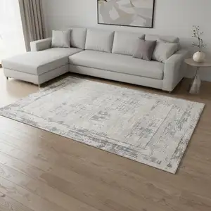 Photo of Gray Blue And Beige Abstract Area Rug