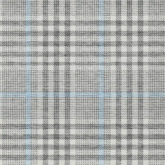Gray Blue And Beige Plaid Washable Indoor Outdoor Area Rug Photo 5