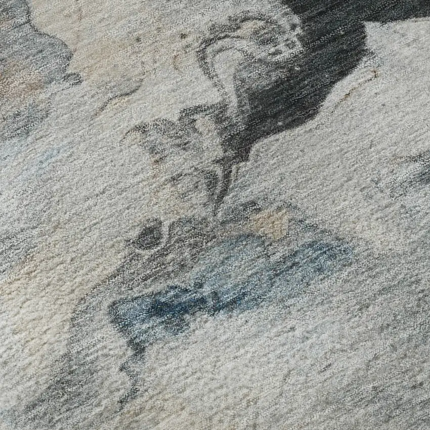 Gray Blue And Copper Abstract Washable Area Rug With UV Protection Photo 9