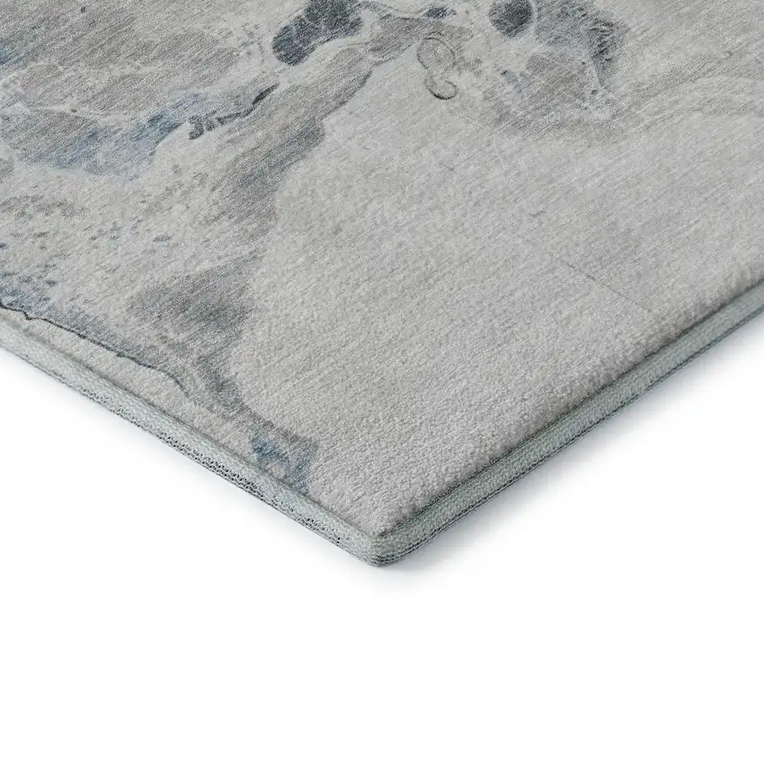 Gray Blue And Copper Abstract Washable Area Rug With UV Protection Photo 7