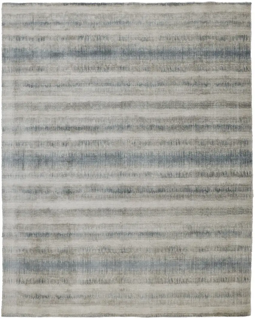 Gray Blue And Green Abstract Hand Woven Area Rug Photo 1