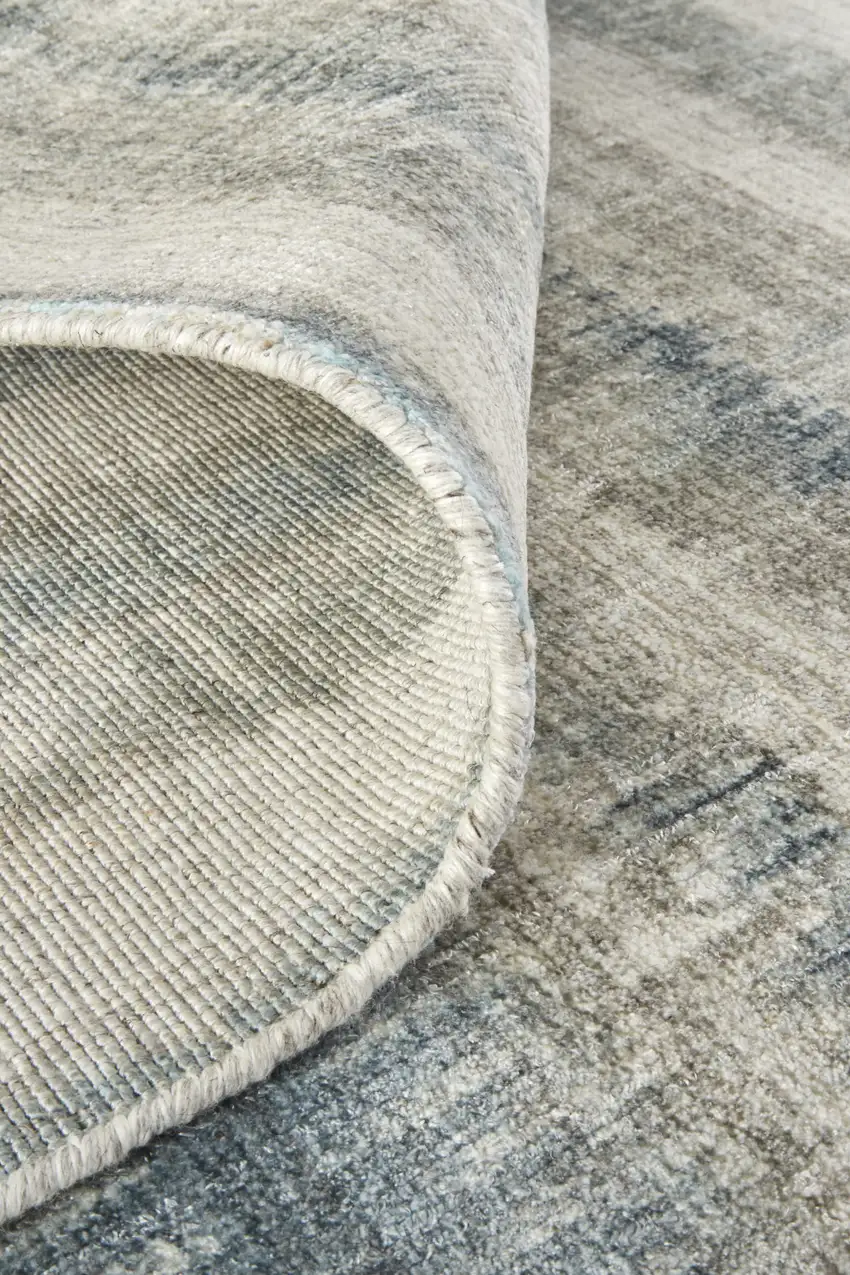 Gray Blue And Green Abstract Hand Woven Area Rug Photo 4