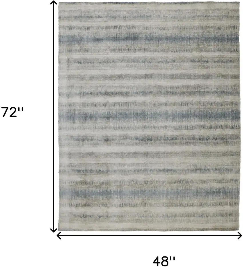 Gray Blue And Green Abstract Hand Woven Area Rug Photo 10