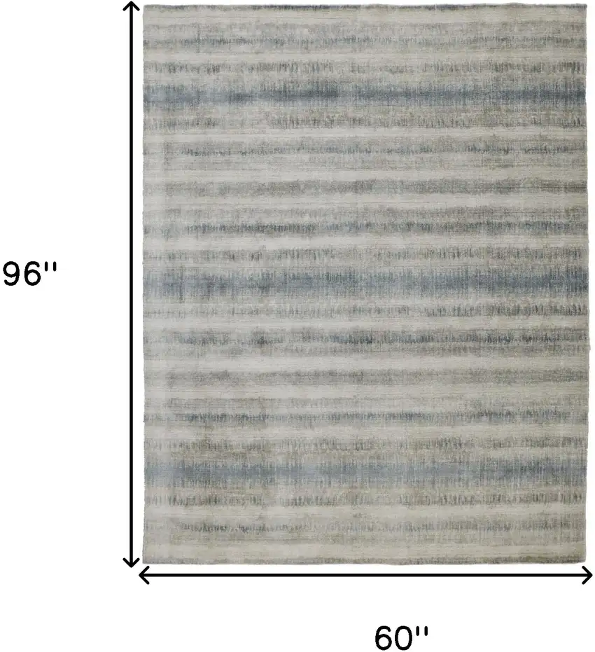 Gray Blue And Green Abstract Hand Woven Area Rug Photo 10