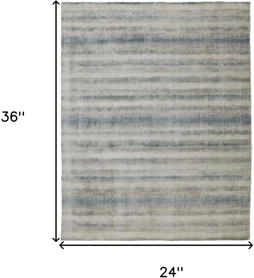 Gray Blue And Green Abstract Hand Woven Area Rug Photo 10