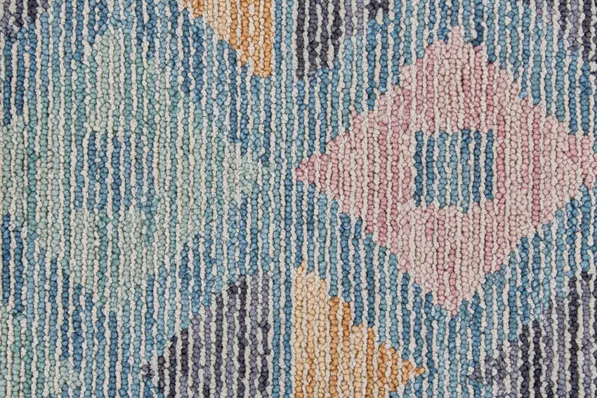 Gray Blue And Green Wool Geometric Tufted Handmade Area Rug Photo 8