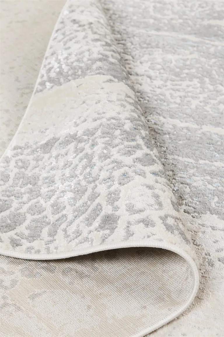 Gray Blue And Ivory Abstract Area Rug Photo 5