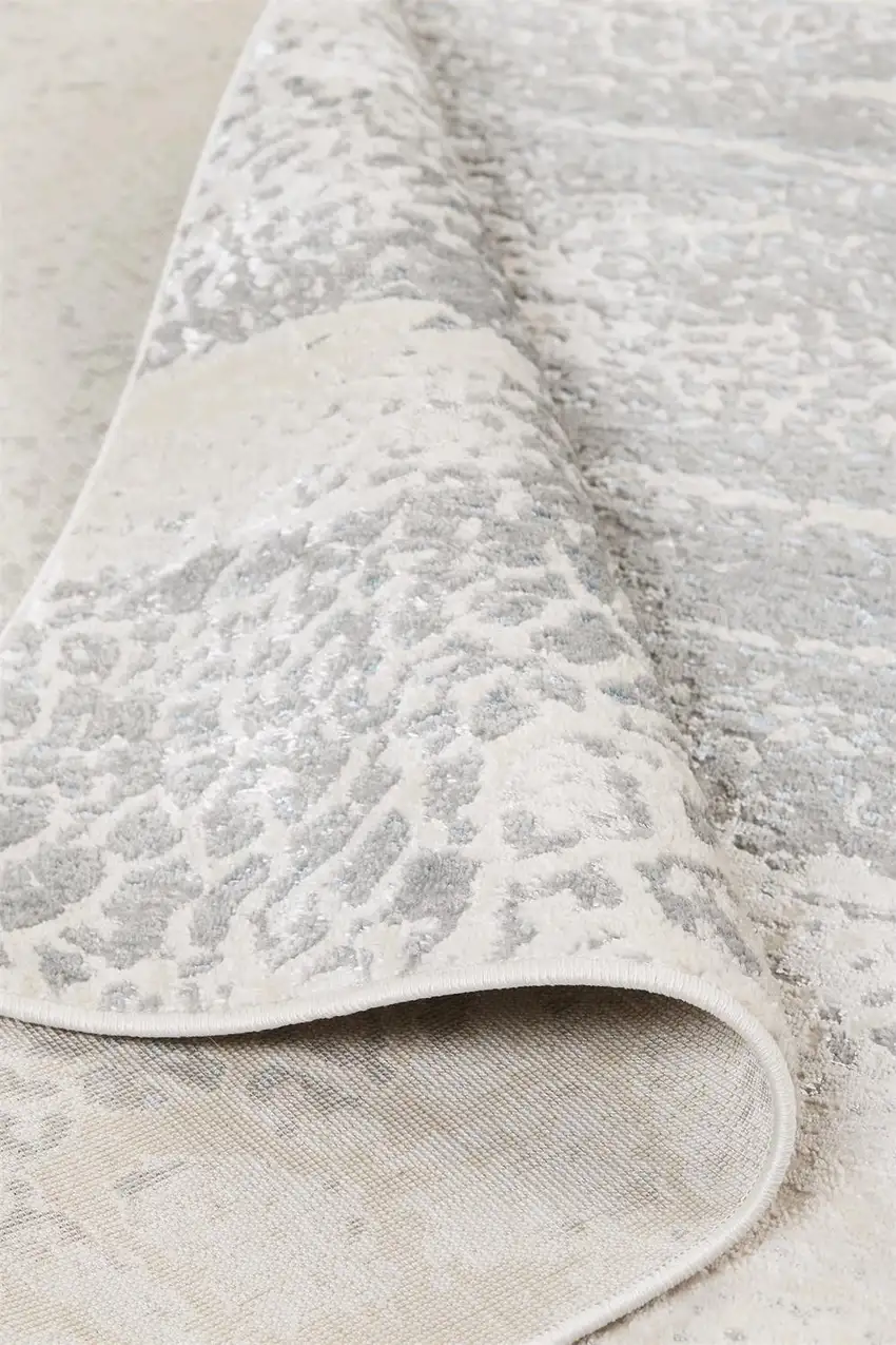 Gray Blue And Ivory Abstract Area Rug Photo 6