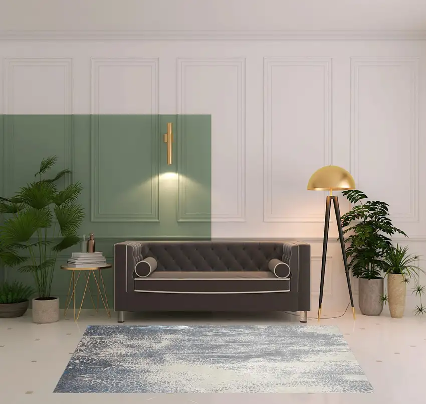 Gray Blue And Ivory Abstract Stain Resistant Area Rug Photo 2