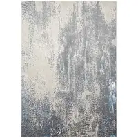 Photo of Gray Blue And Ivory Abstract Stain Resistant Area Rug