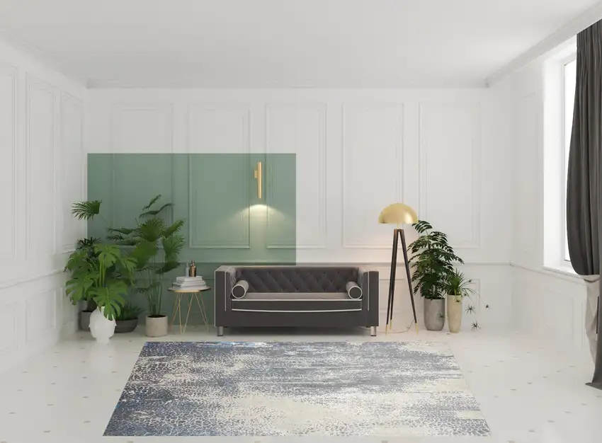 Gray Blue And Ivory Abstract Stain Resistant Area Rug Photo 2