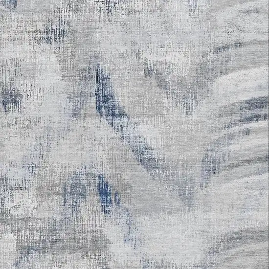 Gray Blue And Ivory Abstract Washable Area Rug With UV Protection Photo 3