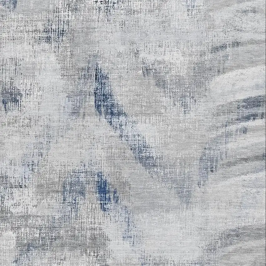 Gray Blue And Ivory Abstract Washable Area Rug With UV Protection Photo 3