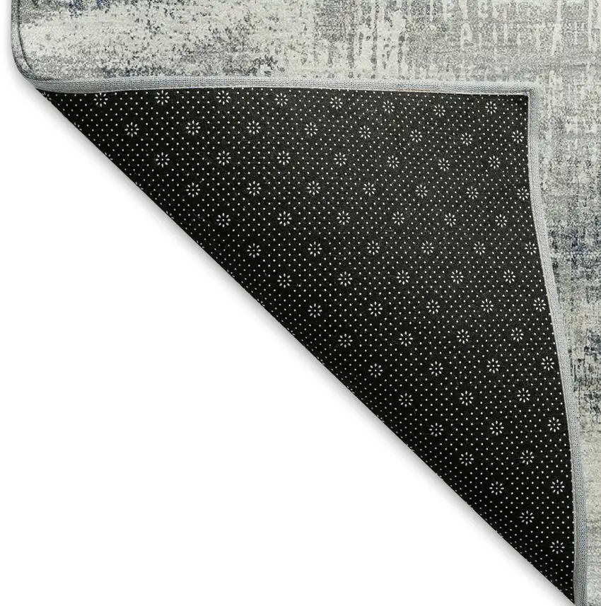 Gray Blue And Ivory Abstract Washable Area Rug With UV Protection Photo 7