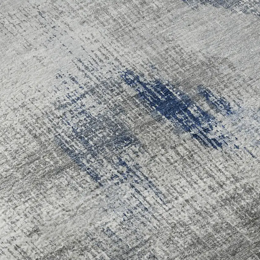 Gray Blue And Ivory Abstract Washable Area Rug With UV Protection Photo 9