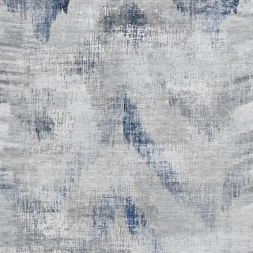 Gray Blue And Ivory Abstract Washable Area Rug With UV Protection Photo 3