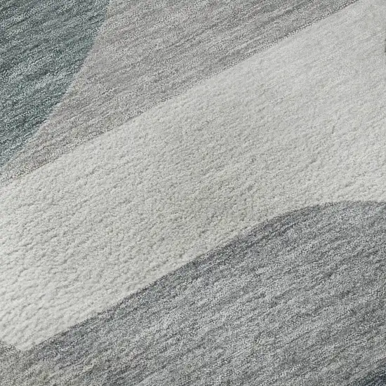 Gray Blue And Ivory Geometric Washable Area Rug With UV Protection Photo 9