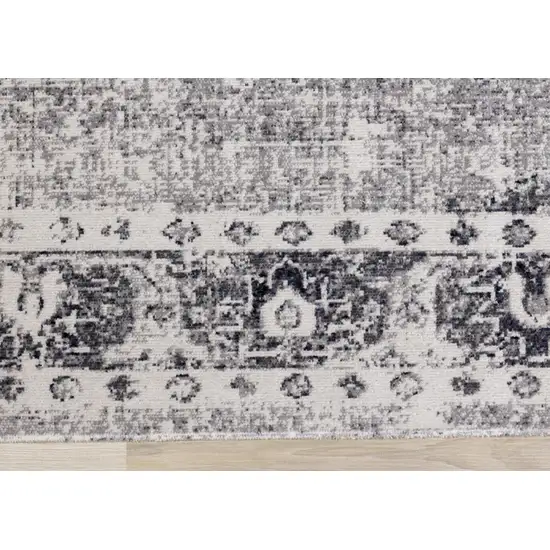 Gray Blue And Ivory Medallion Area Rug Photo 5