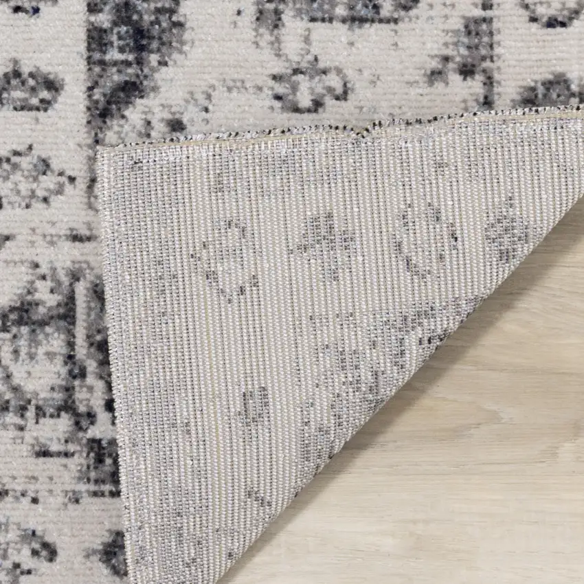 Gray Blue And Ivory Medallion Area Rug Photo 8